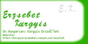 erzsebet kurgyis business card